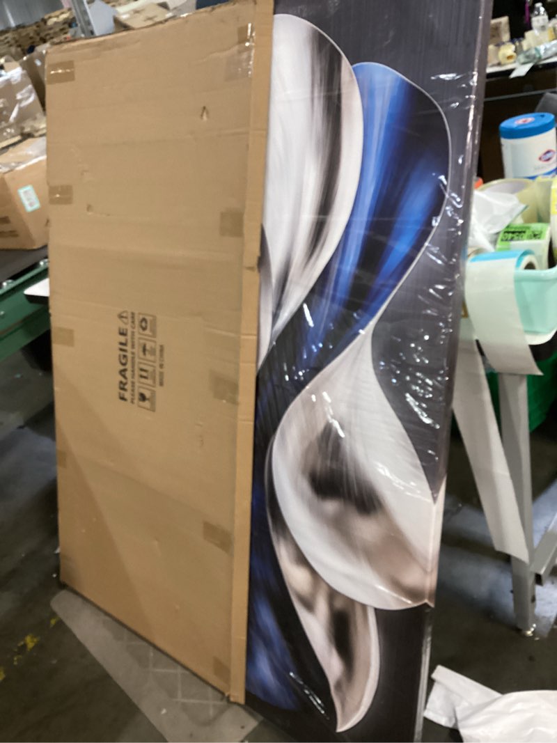 Condition photo showing New/Like New for JuhaiArt Blue and White Wall Art for Office Flow Wall Decor Large Abstract Canvas Wall Art Bedroom 29" x 59" Modern Silver Prints Artwork Living Room 59"L x 29"W Blue