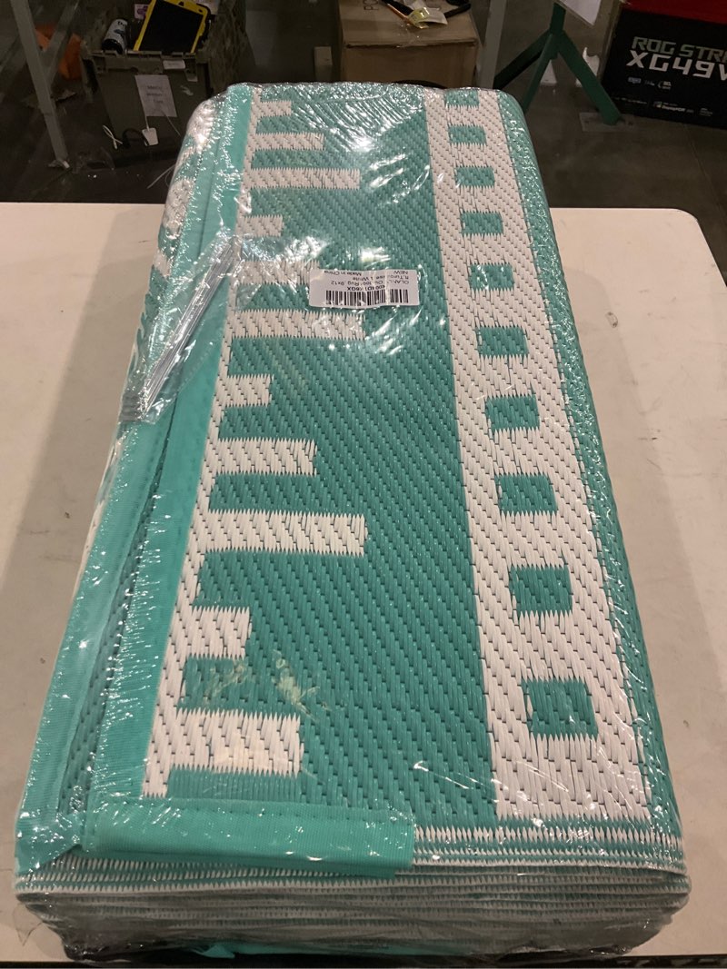 OLANLY Outdoor Rug Waterproof 9x12 ft, Reversible Outdoor Plastic Straw Rug, Boho Patio Rug, Indoor 