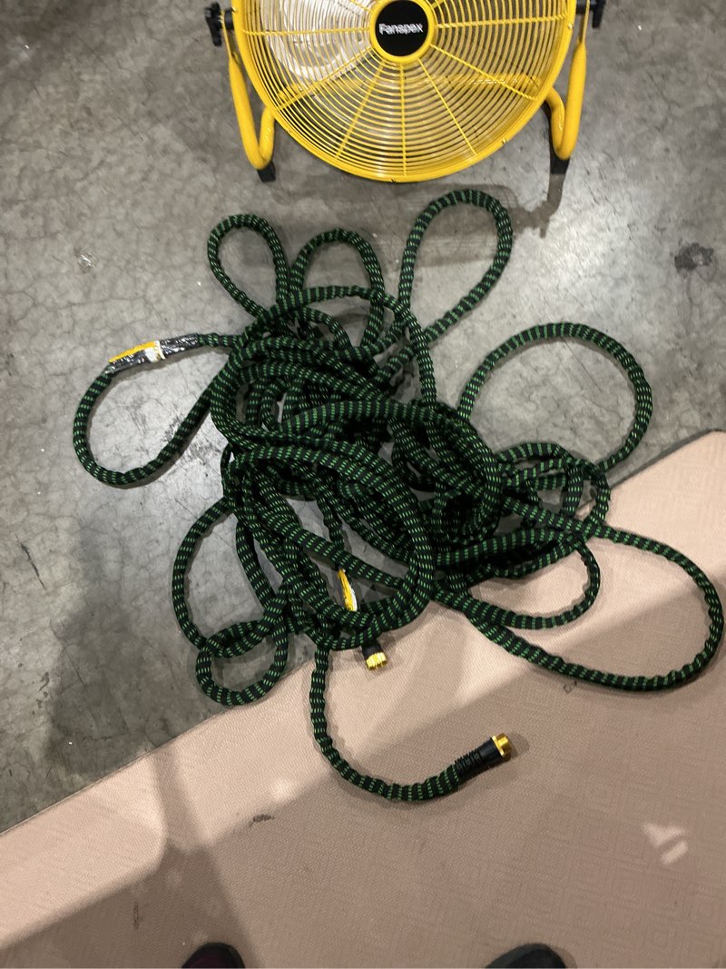 Condition photo showing As Is for flex-able hose xtreme 1-in x 50-ft kink free woven green hose