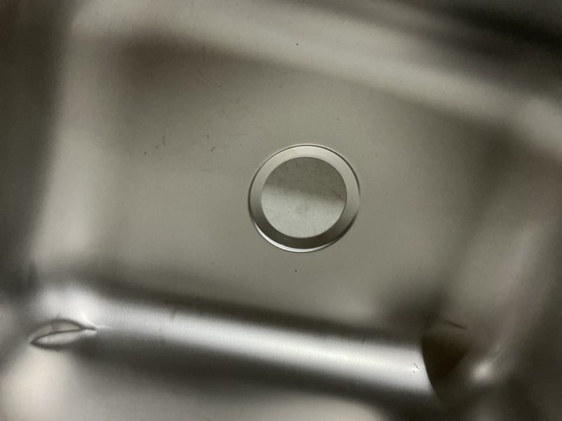 Condition photo showing As Is for elkay dayton drop-in 25-in x 22-in stainless steel single bowl 4-hole kitchen sink