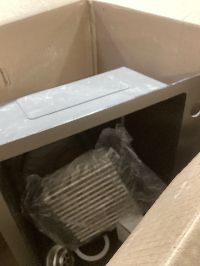 Condition photo showing Good Condition for YINXSLO Black Kitchen Sink with Faucet, Top Mount/Drop-In 3 Hole Single Bowl Stainless Steel Sink wi
