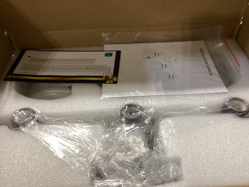 Condition photo showing Good Condition for matte black 3 light bathroom vanity light,18.8in modern bathroom lighting fixtures over mirror with milky white tulip crystal glass shade,vintage vanity lights for bathroom living room bedroom black-milk white-3 lights