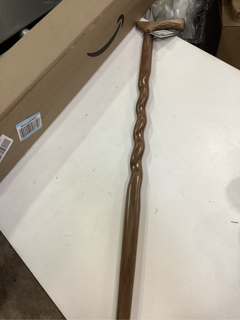 Condition photo showing Good Condition for Brazos Handcrafted Wood Walking Cane, Twisted Oak, Traditional Style Handle, for Men & Women, Made in The USA, 37" Brown