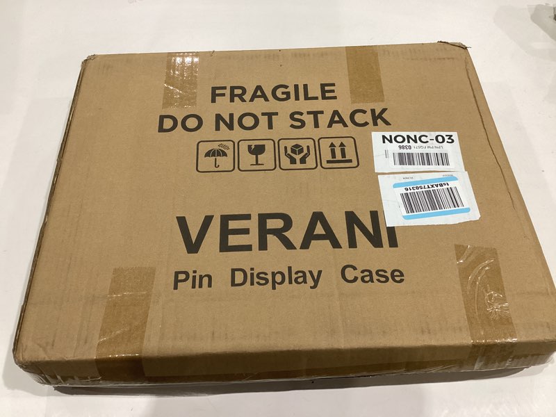 Condition photo showing Good Condition for VERANI Pin Display Case 14x19 Pin Collection Display Box Military Medal Display Frame with Uv Protection Acrylic Door for Beach Tags Jewelry Insignia Ribbons Patches Insignia Ribbons Sport Pins 14x19 - Mahogany