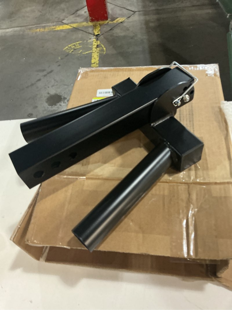 Condition photo showing Good Condition for foldable double hitch flagpole holder, fits standard 2" trailer hitch | foldable 0°(folding for storage), 90°, 135°, 180° foldable double flagpole holder