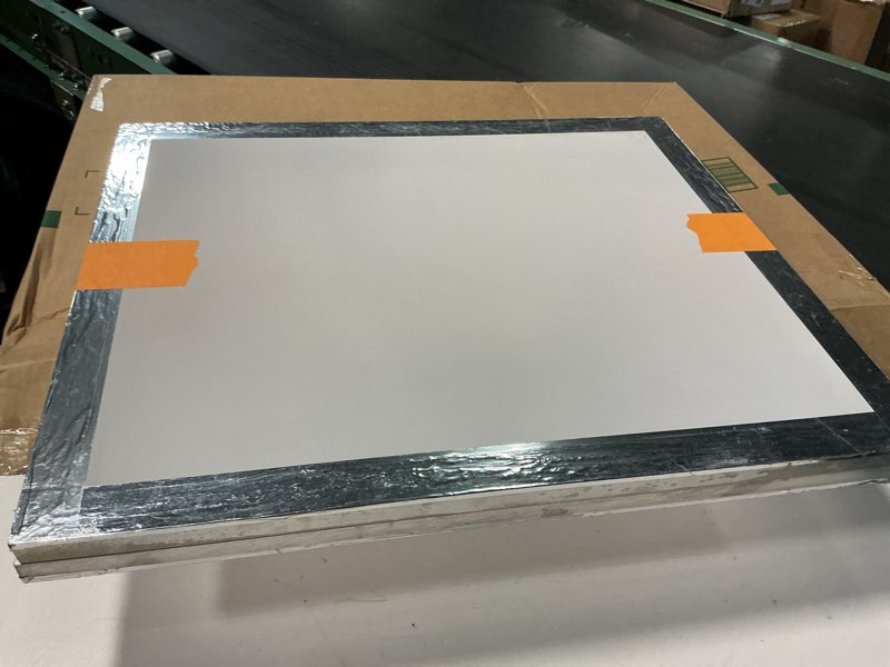 Condition photo showing As Is for vevor screen printing kit, 2 pieces aluminum silk screen printing frames, 20x24inch silk screen printing frame with 230 count mesh, high tension nylon mesh and sealing tape for t-shirts diy printing 20x24inch-2