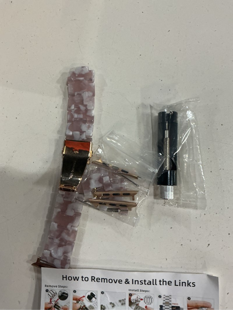 Condition photo showing New/Like New for solace bands lightweight perma watch band - universal fit for apple watch bands for women & men, iwatch bands for 38mm 40mm 41mm 42mm 44mm 45mm 49mm ultra, se, series 11 10 9 8 7 6 5-1 (matte solid) powderflower 38/40/41/42/44/45mm