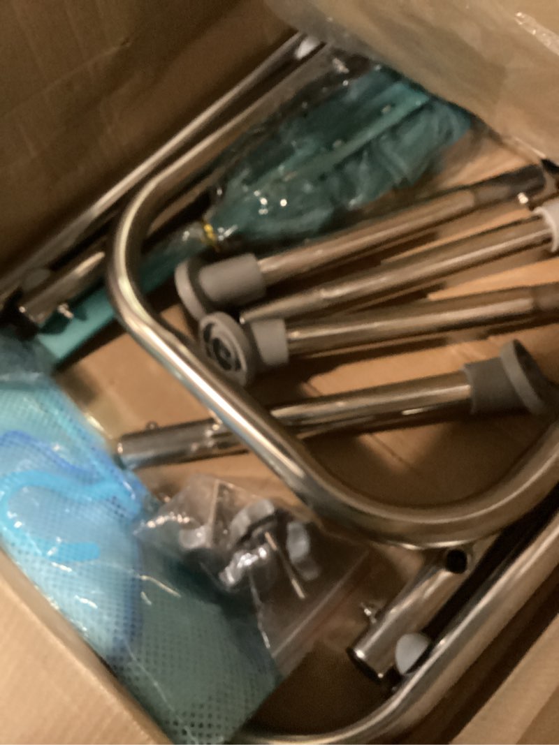 Condition photo showing Good Condition for Folding Shower Chair Seat, 17.5" Stainless Steel Small Shower Chair for Inside Shower with Pad, 400lbs Portable Travel Shower Stool, Safety Anti-Slip Bath Chair for Seniors, Disabled, Gray Gray Rectangular Folding Shower Chair