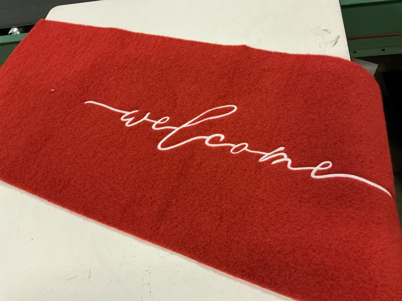 Condition photo showing Good Condition for AAZZKANG Red Door Mat Large 48"x18" with Non Slip Rubber Backing Outside Inside Welcome Mats for Front Door Quickly Absorb Mud Easy to Clean Entry Doormat for Patio,High Traffic Areas 48"x18" Red