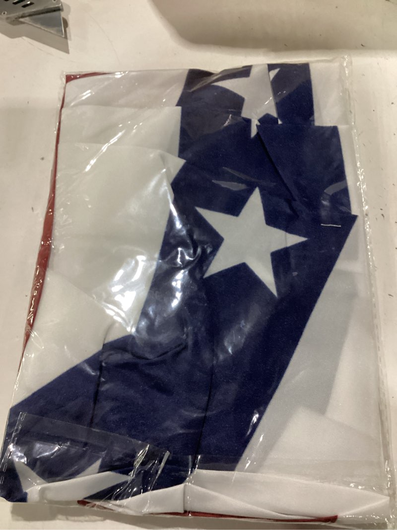 Condition photo showing Good Condition for 1.5x3 ft american pleated fan flag 250th anniversary usa bunting flag, indoor outdoor decor for memorial day, 4th of july, patriotic holiday