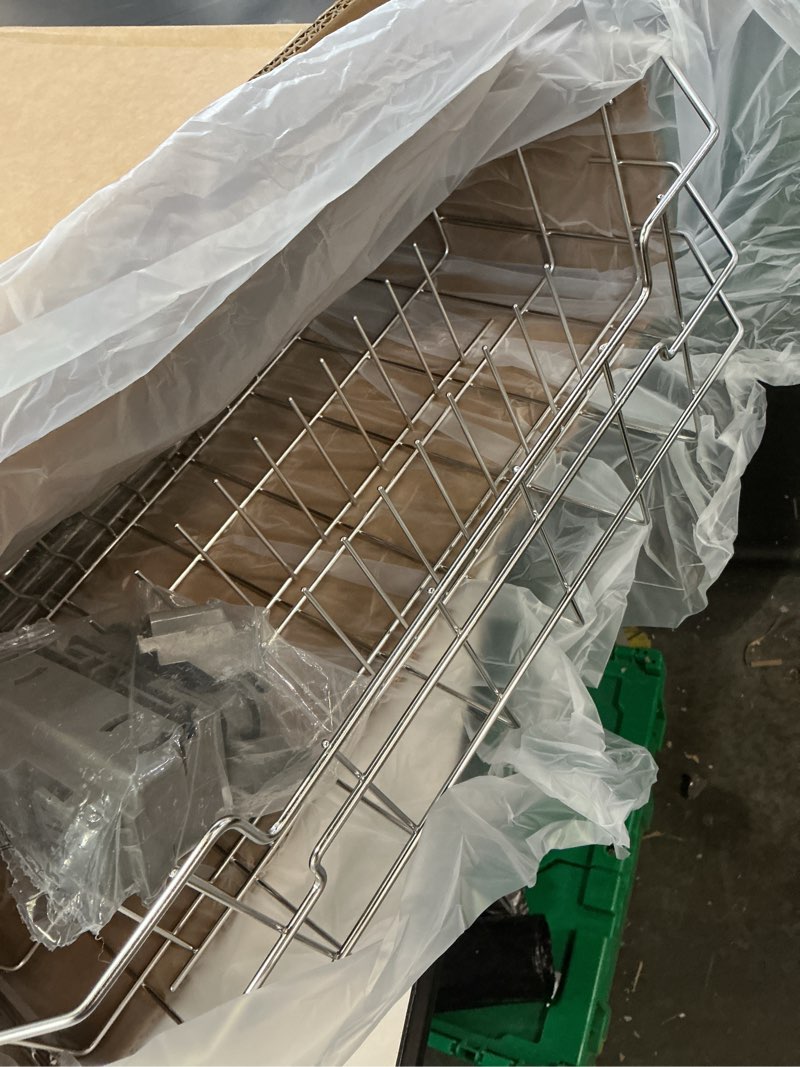 Condition photo showing Good Condition for upgraded wd28x26099 dishwasher lower rack compatible with ge dishwasher rack replacement parts with wheel,wd28x26099 wd28x34744 304 stainless steel ge dishwasher lower rack part and silverware basket
