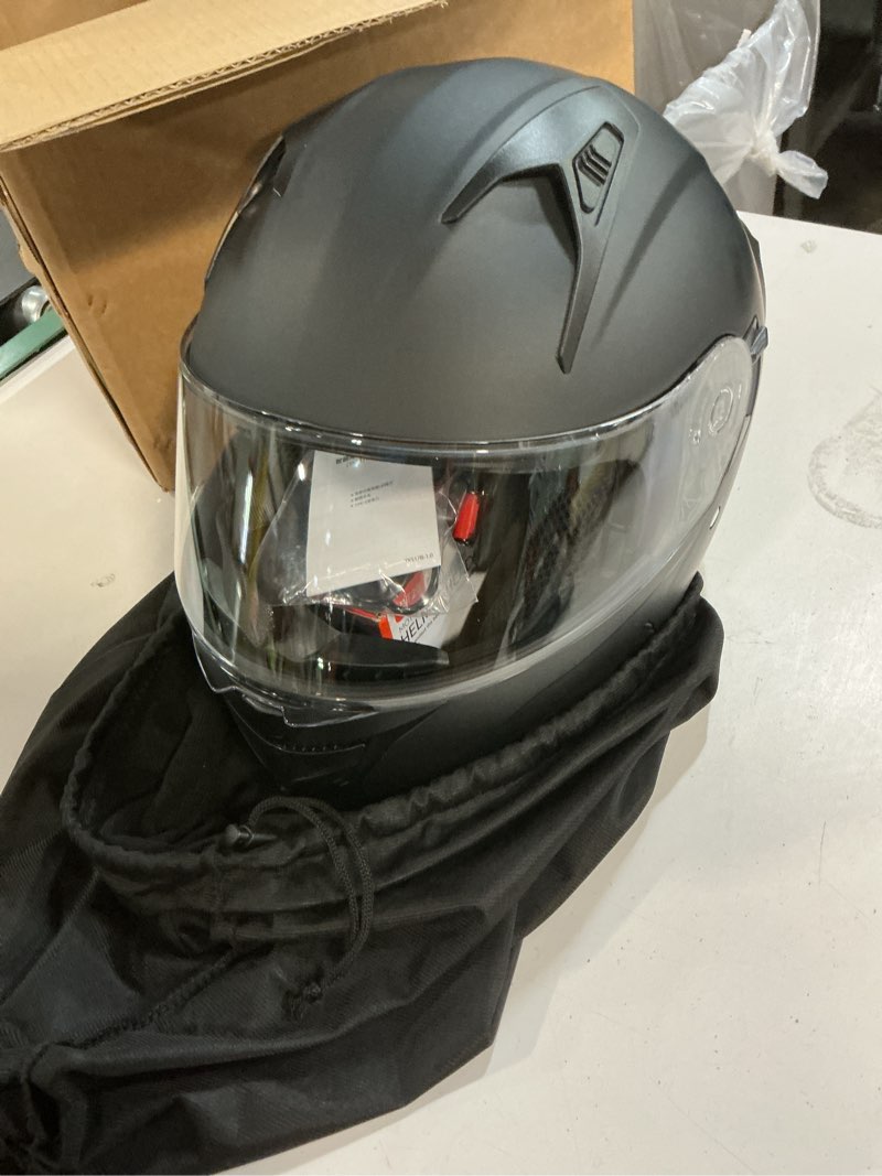 Condition photo showing Good Condition for bluetooth modular motorcycle helmets with tail lights, dot certified flip-up dual visor full face helmets for men & women moto atv utv snowmobile adv four wheeler street bike matte black x-large