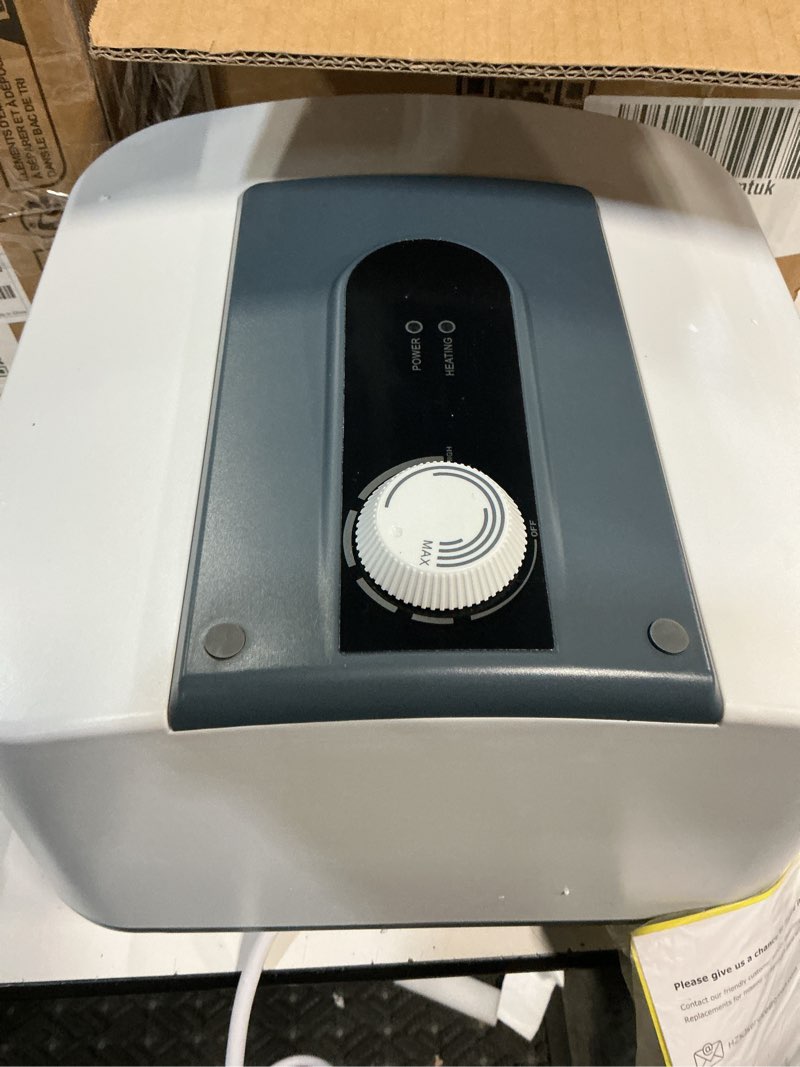 Condition photo showing Good Condition for electric mini tank water heater, 1.6gallon under sink on demand hot water heater, wall or floor mounted, 1500w point of use instant hot water for rv kitchen bathroom restaurant