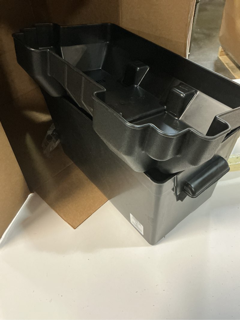 Condition photo showing As Is for attwood heavy-duty acid-resistant power guard series 27 vented marine boat battery box  black