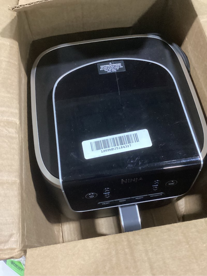 Condition photo showing As Is for Ninja | Air Fryer | 4-in-1 Pro Air Fry, Roast, Reheat, Dehydrate | 5QT Capacity fits up to 4lbs of French Fries | 400F Max Temp | Nonstick Basket & Crisper Plate | 120V | Grey | AF141 5 QT