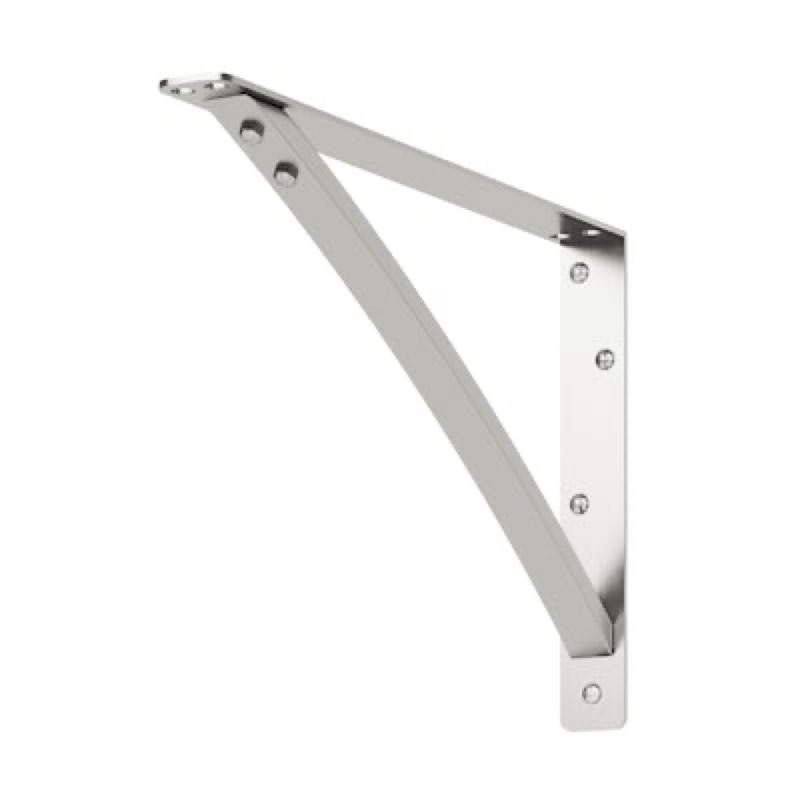 allen + roth metal shelf bracket with optional rod hook Features a nickel finish Compatible with 16-in-D allen + roth wood ventilated and solid shelving
