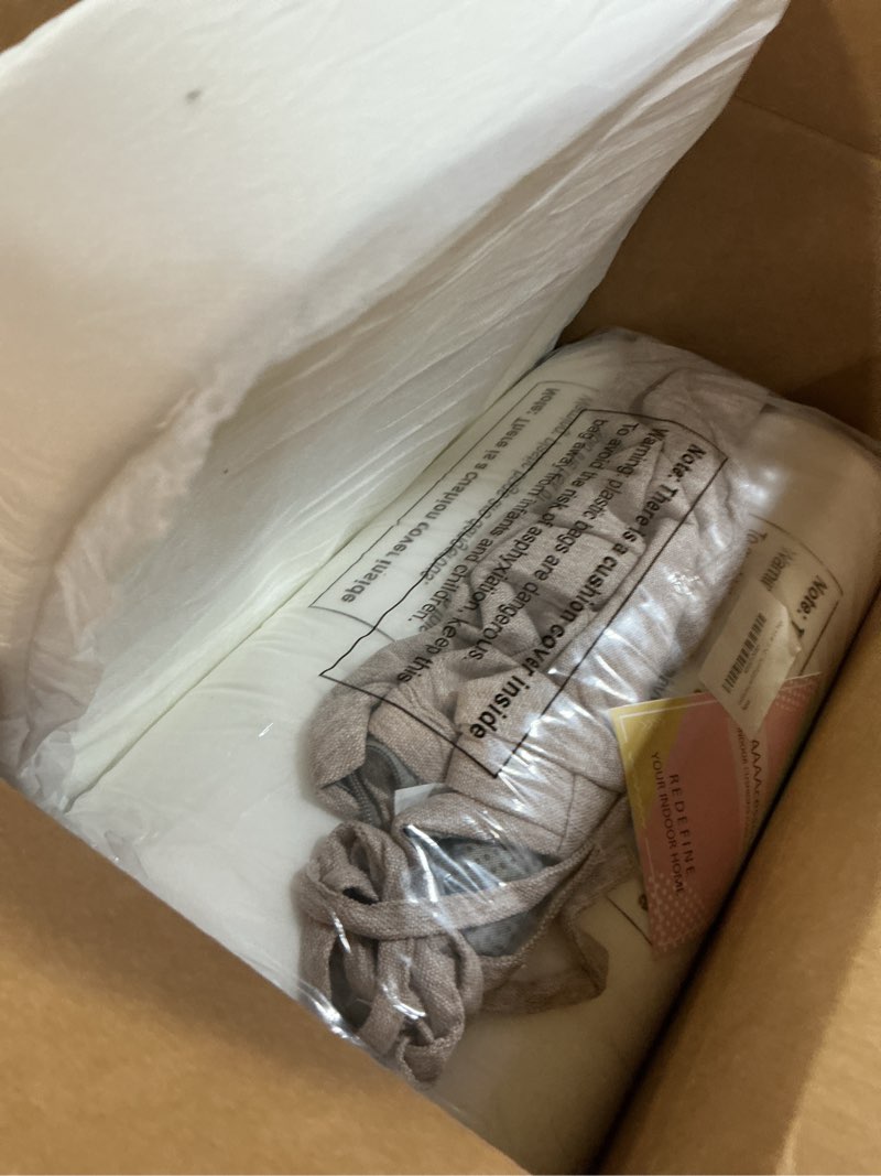 Condition photo showing Good Condition for AAAAAcessories D-Shaped Chair Cushions, 2" Thick Dining Chair Pads with Ties and Removable, Machine-Washable Cover, 17" x 16", Set of 4, Oatmeal Beige Oatmeal Beige 4 Count(Pack of 1)