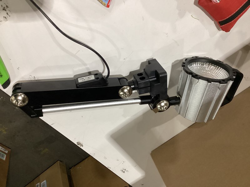 Condition photo showing As Is for Cob Led Machine Light, 18W Swing arm Machine Work Light, 1800 Lumens Flexible Milling Work Lighting for Wood Lathe Drill Press, 110-220v (fix Light)