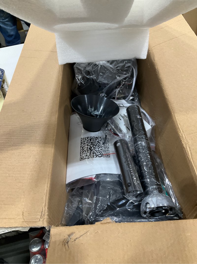 Condition photo showing Good Condition for Depuley 52-Inch Ceiling Fan with Light: Black 3 Blade Outdoor Fans for Patios - Dimmable Indoor Fan with Remote Control Living Room Fandelier Ceiling Fans Ultra Quiet DC Motor Reversible 6 Speed Timer Black 52 inch-with light