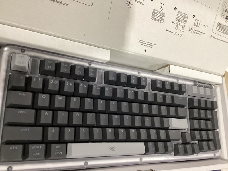 Condition photo showing As Is for Logitech Alto Keys K98M Wireless Mechanical Keyboard, Customizable Keyboard with Vibration Absorbing Gasket, Backlit Keys, Bluetooth, USB-C Charging, for PC, Mac, Laptops - Graphite Keyboard Graphite