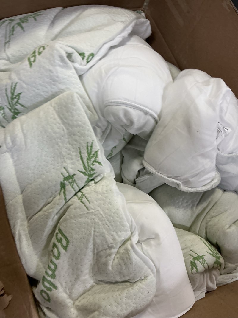 Condition photo showing As Is for Ultra Soft Twin Size Mattress Topper - Viscose Made from Bamboo Pillow Top Mattress Pad for Back Pain Relief - Naturally Cooling for Hot Sleepers, Green Green Twin