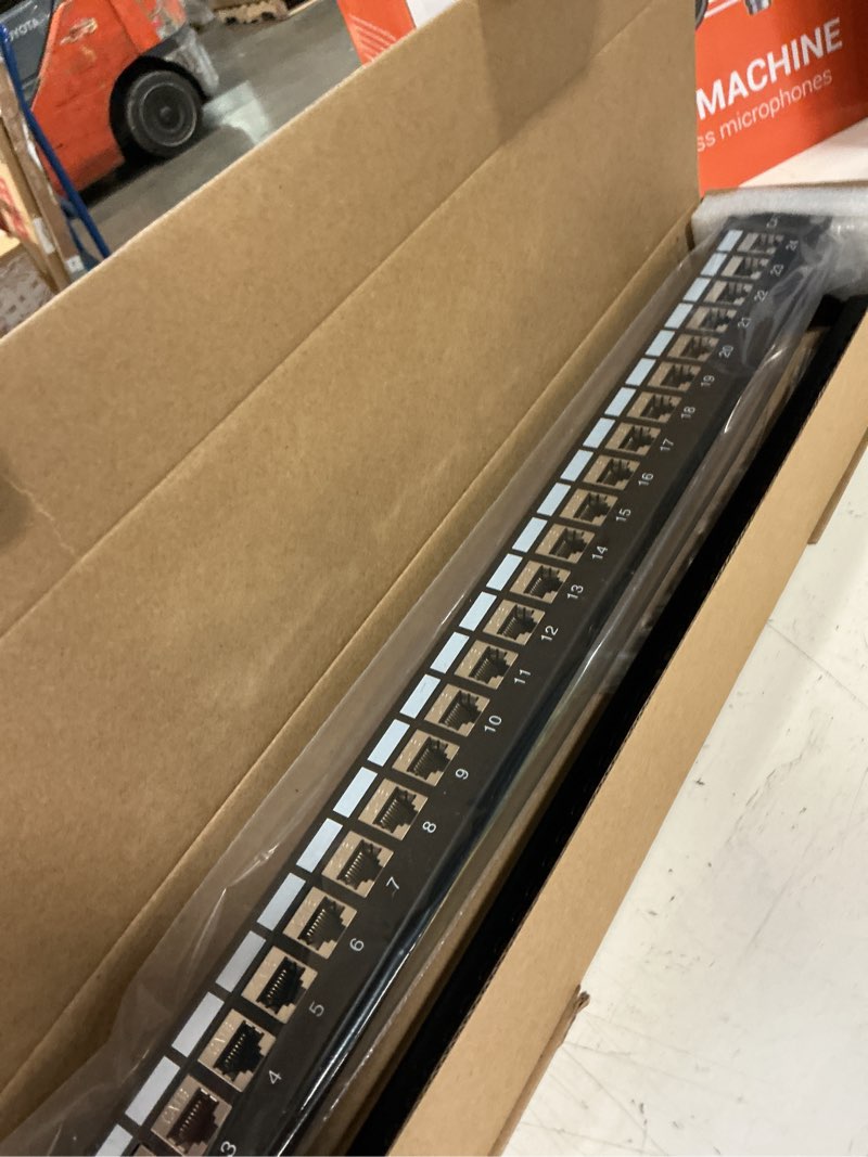 Condition photo showing New/Like New for lysymixs 24 port rj45 patch panel cat6 stp feed through, coupler network patch panel 19 inch, inline keystone ethernet patch panel with back bar