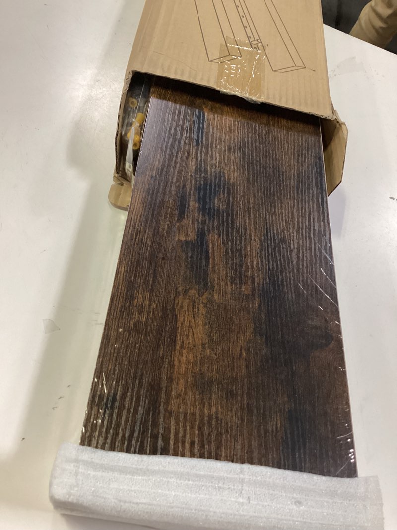Condition photo showing New/Like New for BAYKA Floating Shelves, 22.5 inches Rustic Wood Wall Shelves for Bathroom?Bedroom, Living Room, Kitchen & Book, Hanging Display Decor Organization Shelf with 22 lbs Capacity (Rustic Brown) B. Rustic Brown - Americana Farmhouse Style 22.5inches