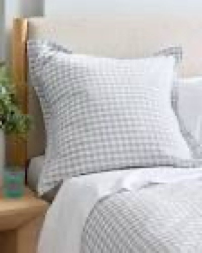 european linen gingham euro sham blue
