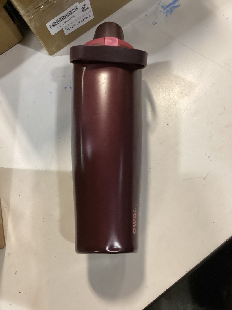 Condition photo showing As Is for Owala FreeSip Sway Insulated Stainless Steel Water Bottle with Two-Way Spout, Built-In Straw and Bucket Handle, Made for Travel, School, and Sports, 40oz, BPA Free, Leak Proof, Black Cherry Black Cherry 40 Ounces