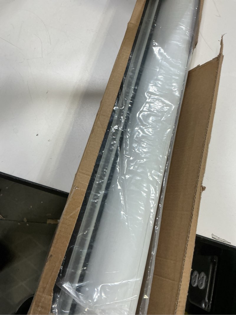 Condition photo showing Good Condition for Joydeco 100% Blackout Roller Shades Cordless Blinds for Windows, Free-Stop Shades, UV Protection, Natural Woven Blinds for Home and Office, Light-Proof Aluminum Cover (Gray, 52" W x 75" H) Light Grey (Aluminum Cover) 52"W x 75"H