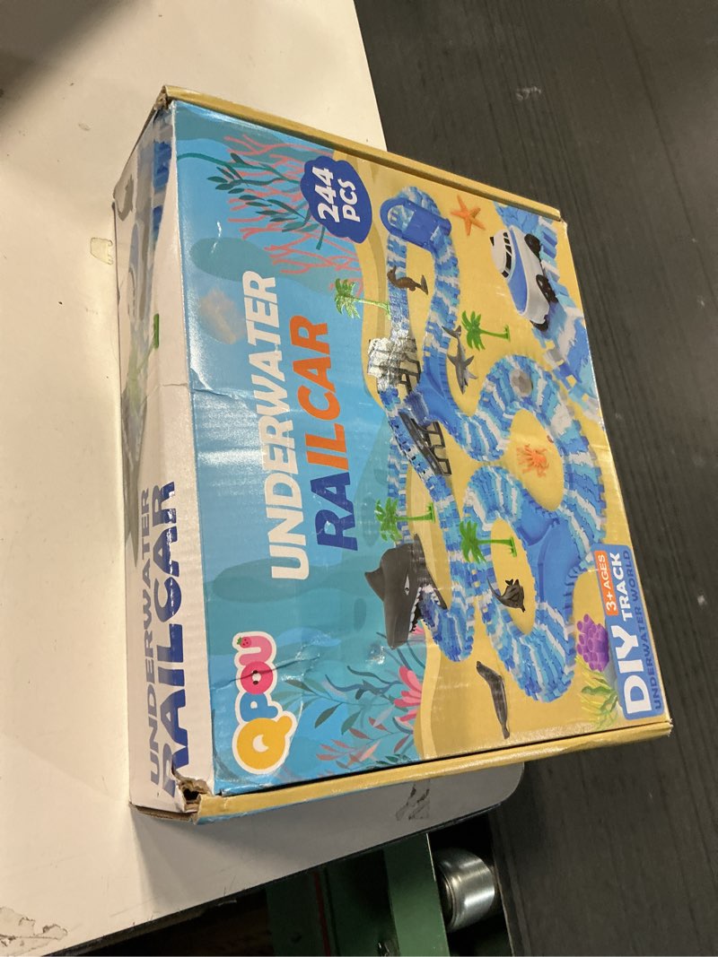 Condition photo showing New/Like New for Ocean Race Track Toy Set for Kids - Birthday Gifts for Boys Age 3 4 5 6 7 Years Old, 240+ PCS Flexible Track Set with Vehicles and Shark Head Tunnel, Creative Building Playset