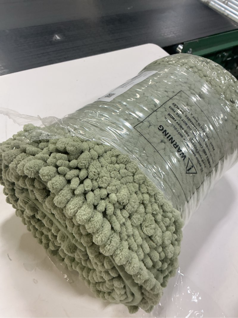 Condition photo showing Good Condition for Arotive Luxury Chenille Bathroom Rug Mat, Extra Soft Thick Absorbent Shaggy Bath Rugs, Non-Slip Machine Wash Dry, Plush Bath Mats for Bathroom, Shower and Tub, 70x24, Sage Green Sage Green Rectangular 70" x 24"