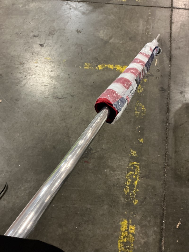 Condition photo showing As Is for valley forge 3x5ft. nylon us flag kit with 6ft. 1.25in. aluminum pole and aluminum bracket