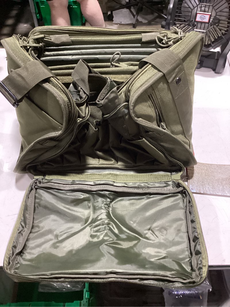 Condition photo showing New/Like New for explorer 17 x 14 x 10-inch olive drab green range bag