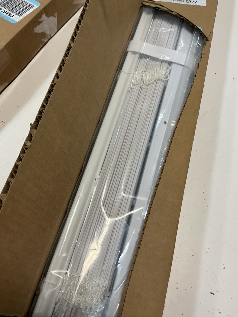 Condition photo showing Good Condition for lazblinds no tools no drill 1" vinyl mini blinds, cordless blinds for windows, light filtering horizontal window blinds & shades, 30" w x 64" h, white cordless-white 30" w x 64" h