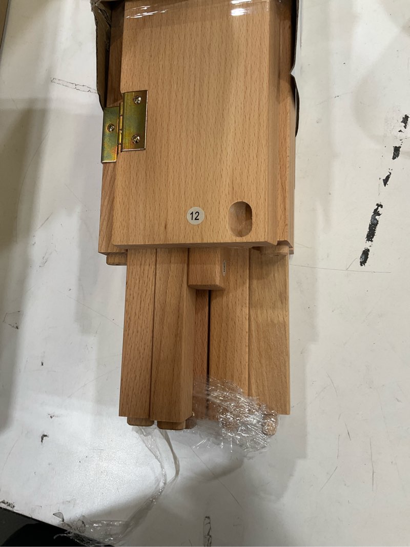 Condition photo showing New/Like New for meeden folding art print rack - beechwood art storage rack - artist storage and display rack for canvas art prints panels posters art gallery shows small