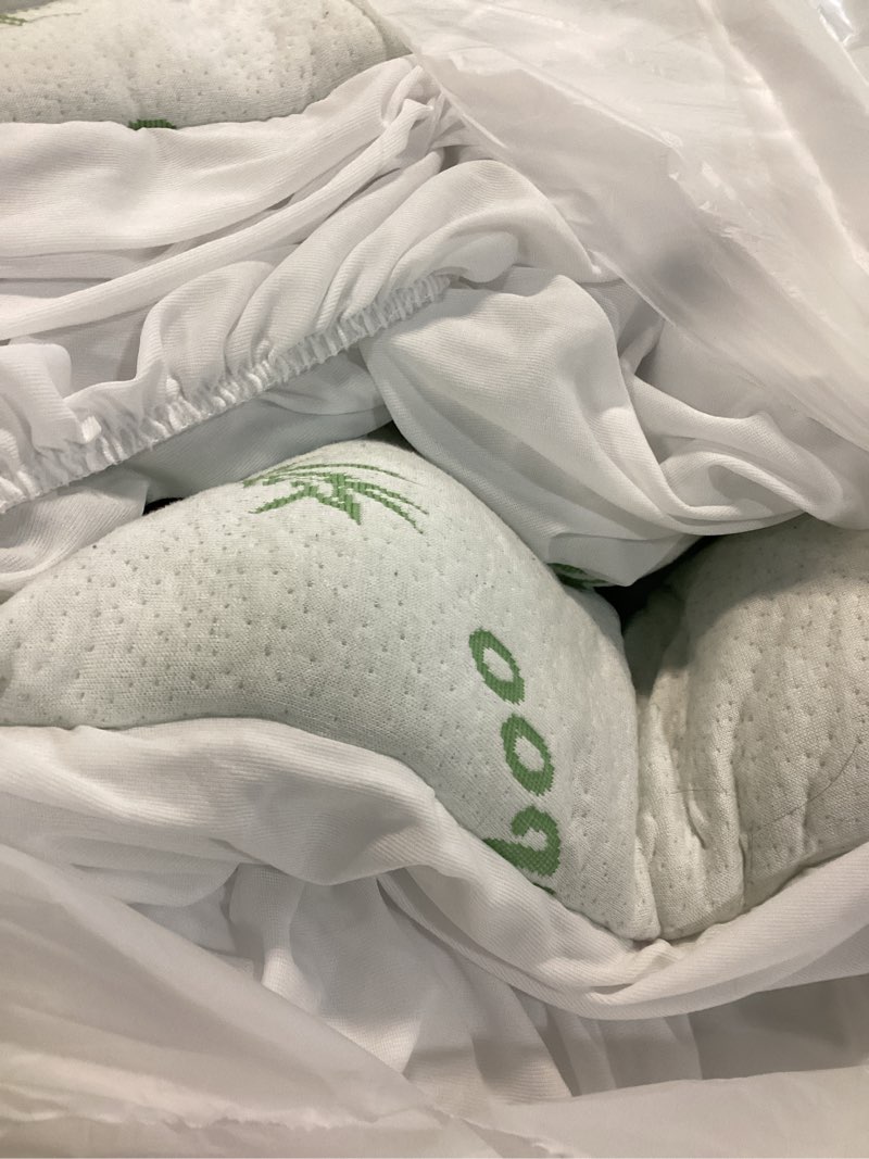 Condition photo showing Good Condition for niagara sleep solution ultra soft queen size mattress topper - rayon derived from bamboo pillow top mattress pad for back pain relief - naturally cooling for hot sleepers, green green queen