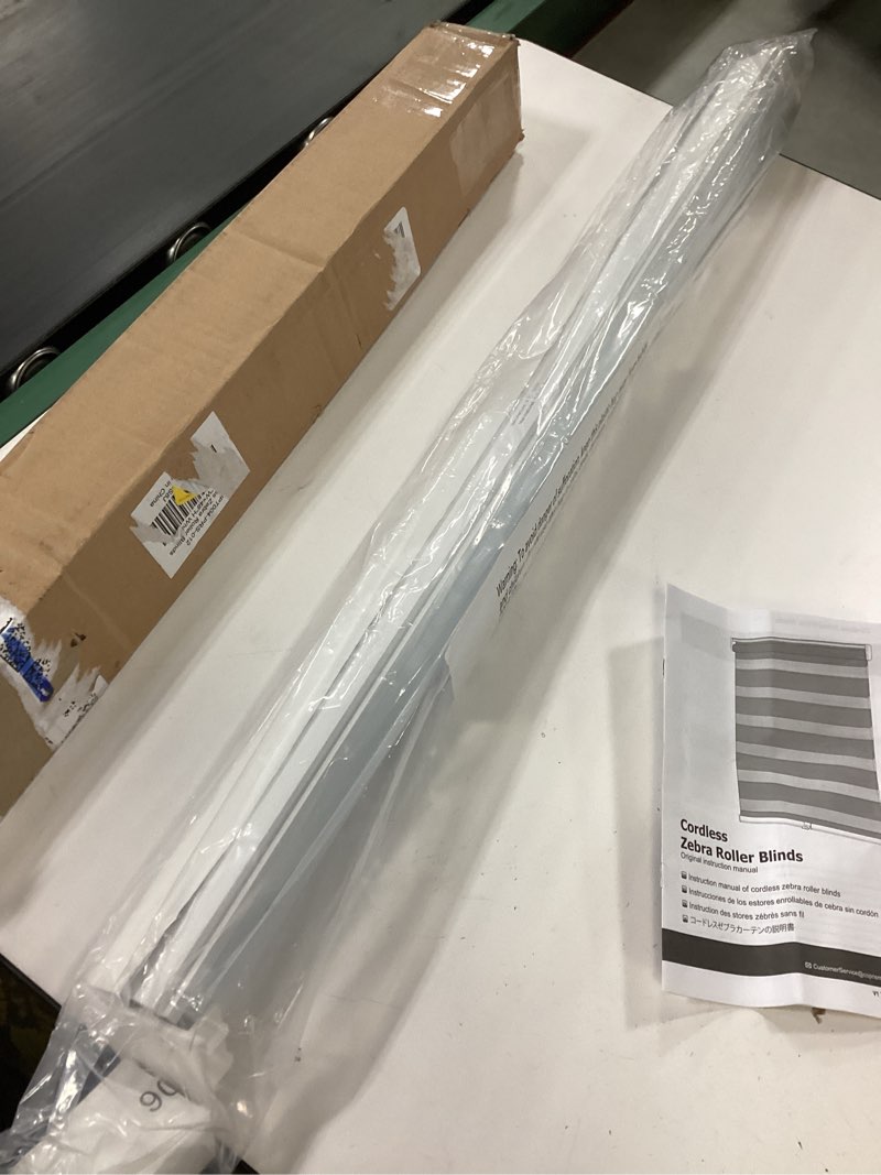 Condition photo showing New/Like New for Persilux Cordless Zebra Blinds for Windows Free-Stop Roller Windows Shades (24\" W X 48\" H, White) Dual Layer Light Control for Day and Night, Light Filtering Sheer Shades for Home, Easy to Install