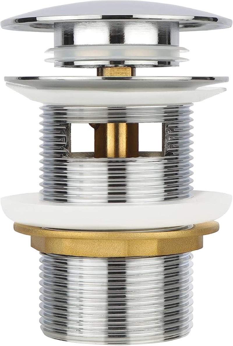 BOTEMY Solid Brass Pop-Up Drain for Freestanding Tubs, Tool-Free Installation Bathtub Drain Stopper 