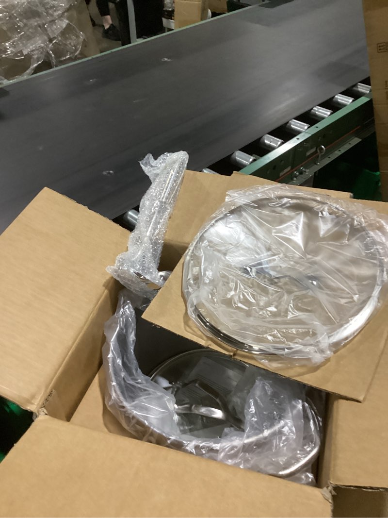 Condition photo showing New/Like New for homichef 12 quart large stock pot with glass lid - nickel free stainless steel healthy cookware stockpots with lids 12 quart - mirror polished induction pot - commercial grade soup cooking pot 12 quart mirror polished stainless steel