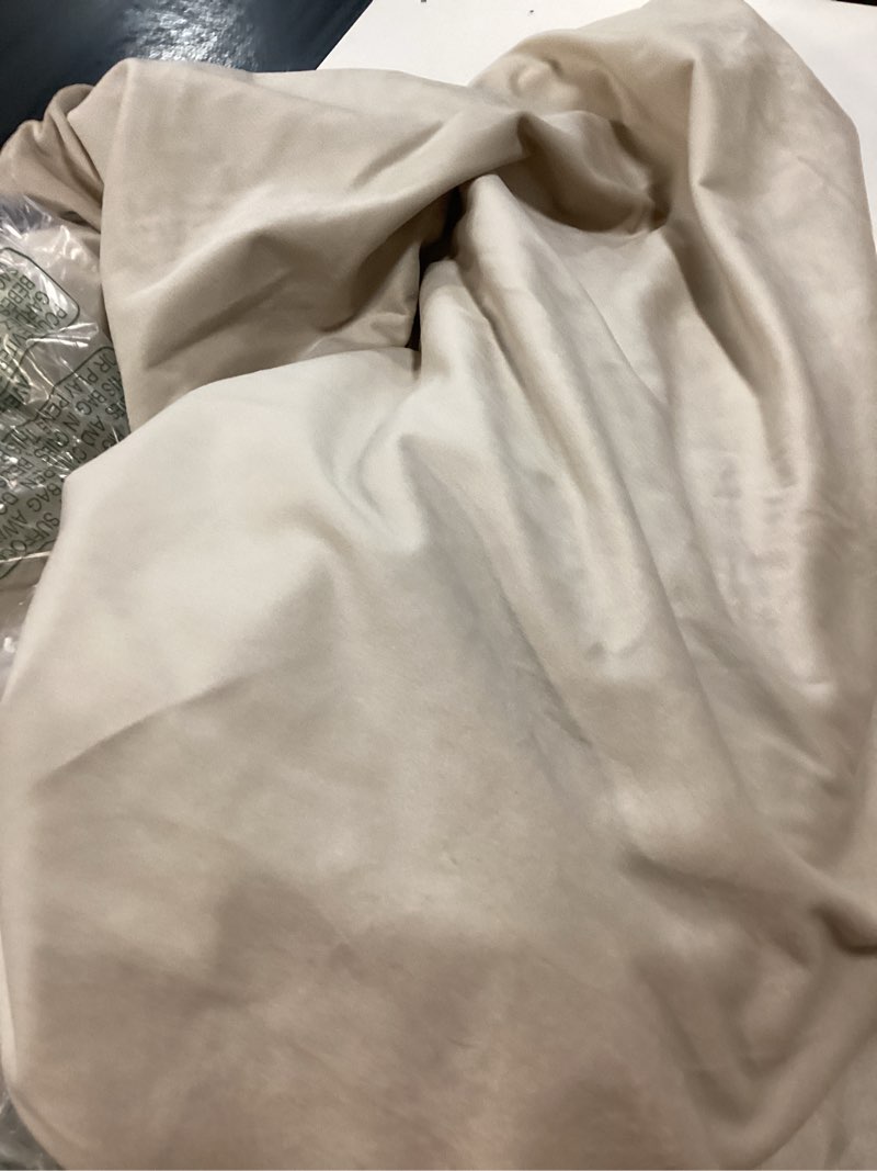 Condition photo showing Good Condition for stangh beige velvet drapes extra long privacy for bedroom, w52 x l108, 2 pcs 52"w x 108"l (pack of 2) beige series - beige