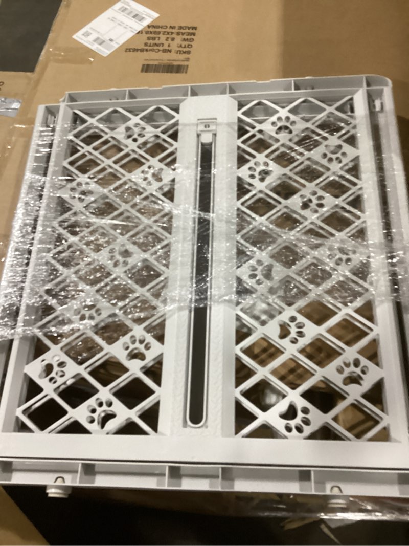 Condition photo showing Good Condition for MYPET North States Paws Portable Pet Gate: 26-40" Wide. Pressure Mount. No tools needed. Made in USA. Dog Gate 23" Tall, Expandable, Durable Dog Gates for Doorways, Light Gray