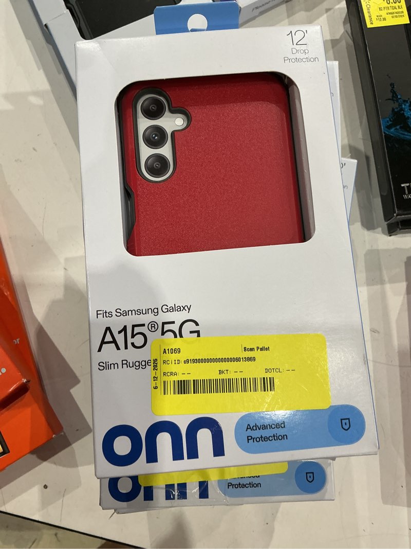 onn slim rugged phone case for samsung galaxy a15 5g - redgray