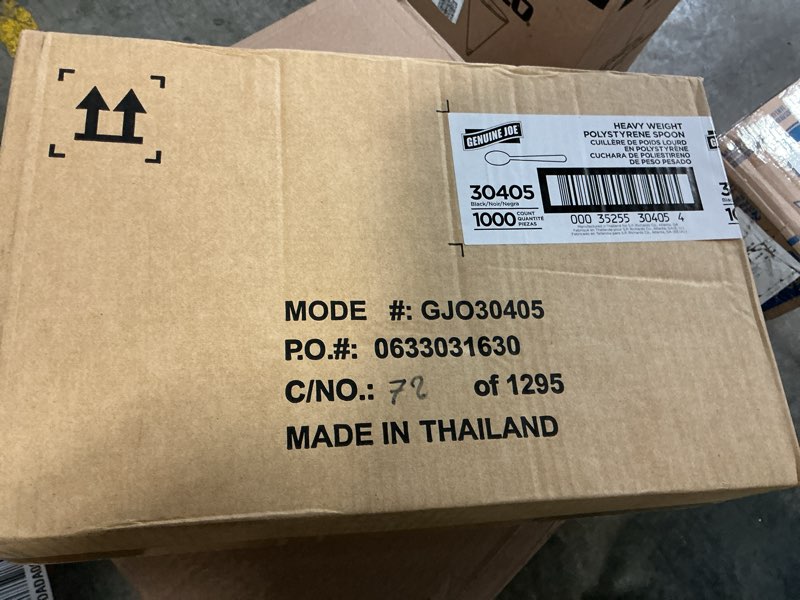 Condition photo showing New/Like New for genuine joe  heavy weight  polystyrene spoon  cuillère de poids lourd en polystyrene  cuchara de poliestireno de peso pesado  ge  30405  black/noir/negra  1000  count  quantité