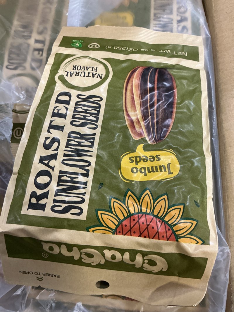 Condition photo showing New/Like New for (Best before :28/aug/2026) (18 bags)beCha Cha Roasted Sunflower Seeds (Natural Flavor) – 8.82 oz (250 g