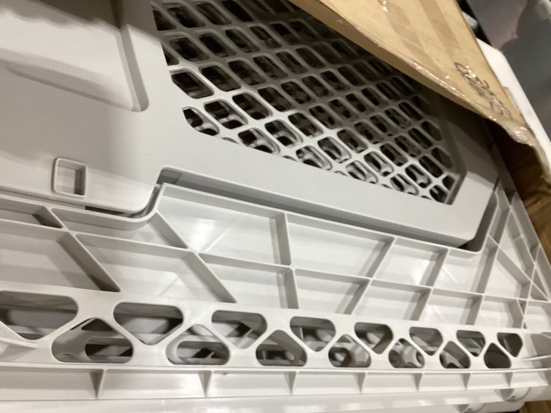 Condition photo showing Good Condition for mypet north states petyard plus: 5.5 ft. wide folding dog playpen indoor or outdoor. 6-panel freestanding play pen dog gate made in usa. 26" tall, light gray 6-panel walk-thru door light gray