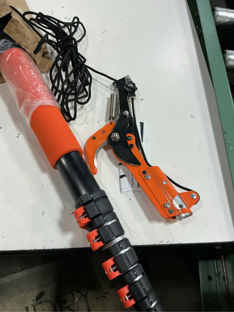 Condition photo showing Good Condition for 5-20 ft extendable manual pole saw, tree trimming pruner with flip & screw dual lock, adjustable long handle high reach cutter for yard & garden 5-20ft