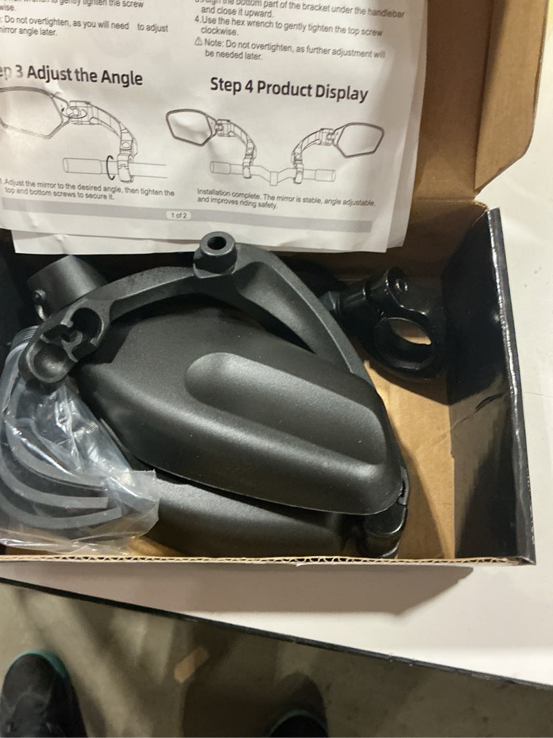 Condition photo showing Good Condition for adjustable handlebar bike mirrors, left & right bicycle mirror set,universal bike mirrors,hd shatterproof mirror, 360° rotatable, compatible with mtb, e-bikes, bicycle,scooter(1 pair)