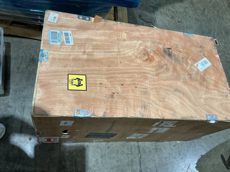 Condition photo showing As Is for 1500w electric bone saw machine, 0.8-5.9 inch cutting thickness,2.6hp frozen meat cutter 110v commercial bandsaw machine, 20x15in table sawing for chicken fish trotter beef, equipped with 6 saw blades