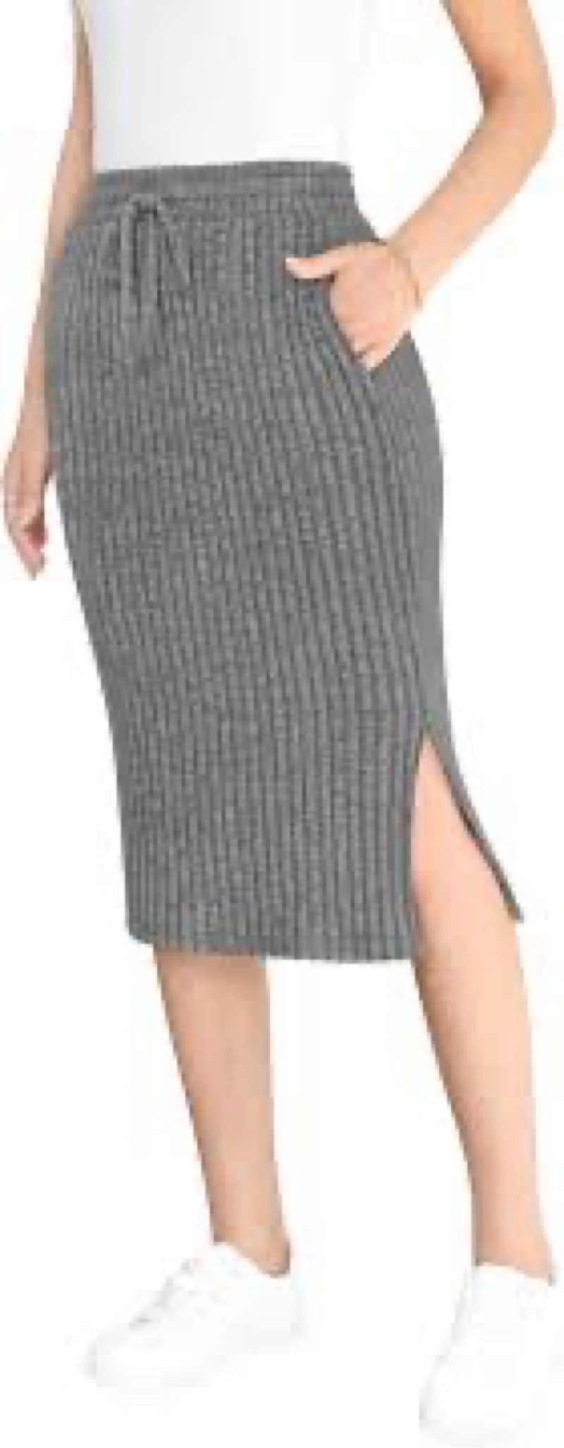 X004DVCRNV Yincro Women's High Waisted Fall Winter Midi Skirt Skirt with Pock ets (Heather Gray, XL) YK0077Y06S06A ???????06#??XL Made in China